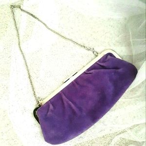 Vintage 90s Purple Suede Clutch